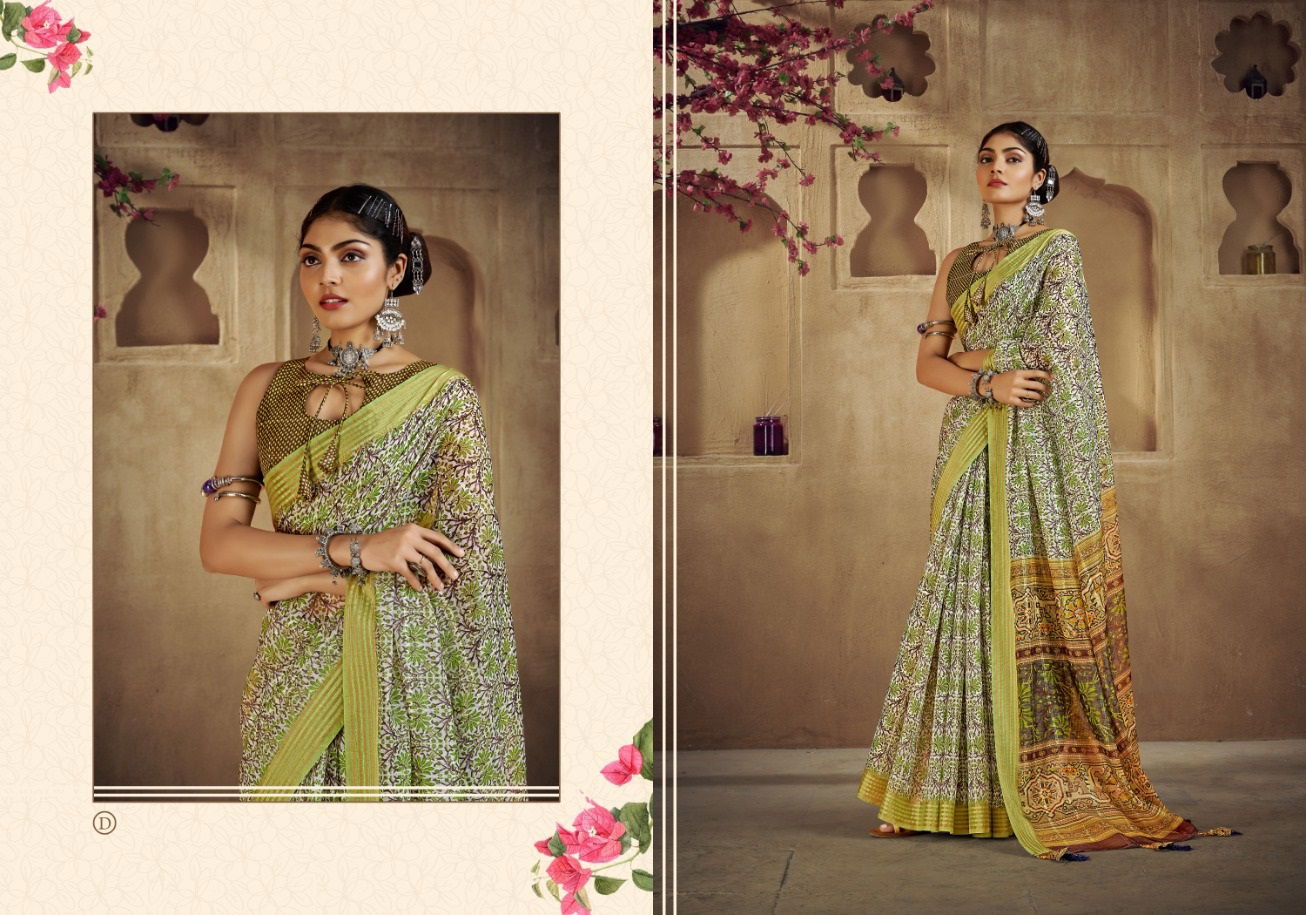 Chandana By Ynf A To F Printed Sarees Catalog
